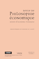 Revue de philosophie économique, v. 10, no 01